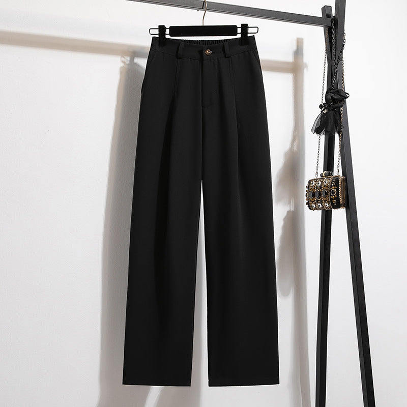Wide Leg Women's High Waist Loose Straight Suit Pants