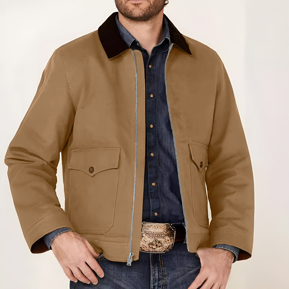 Men's Spring And Autumn Casual Cotton Canvas Jacket