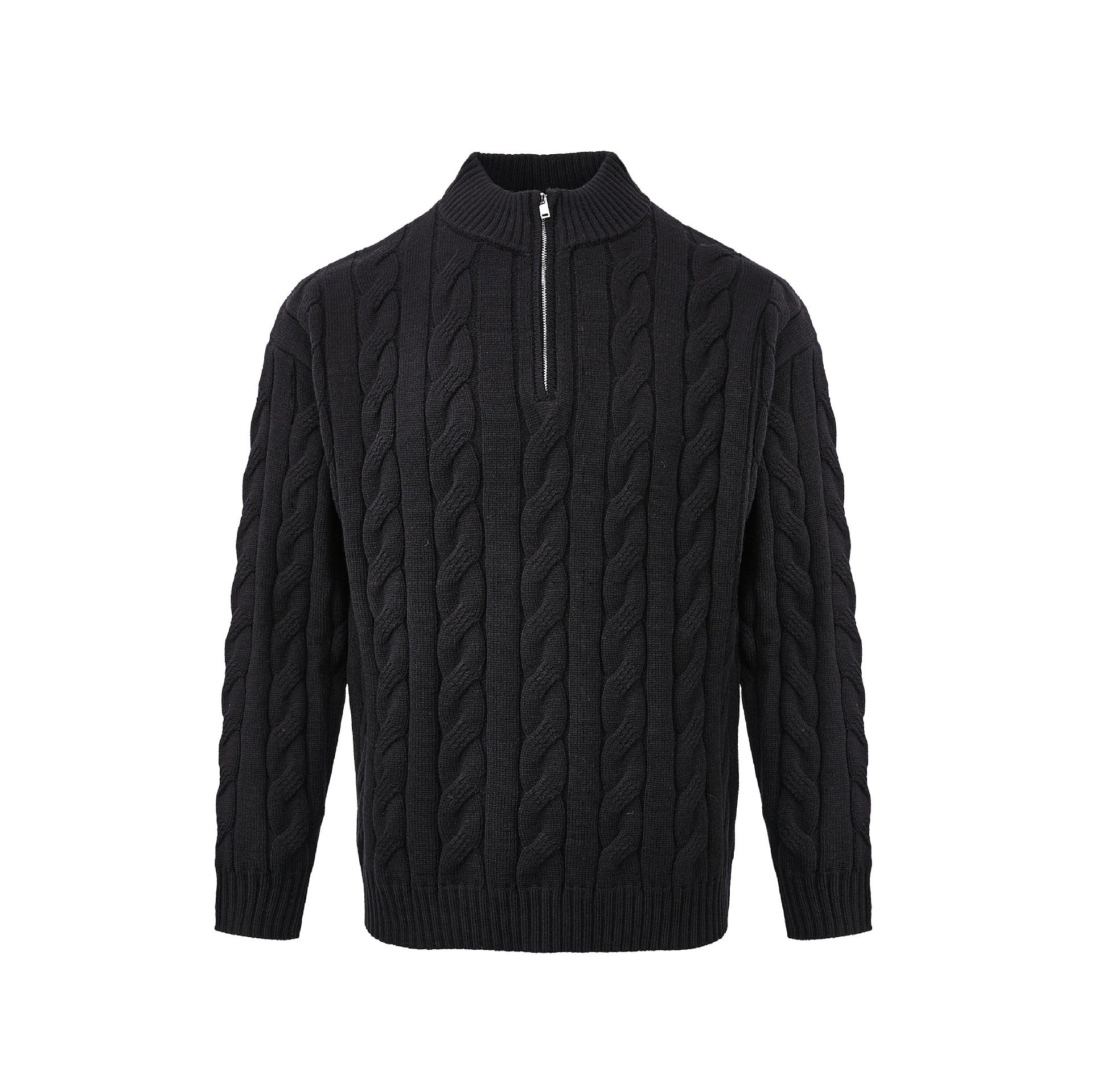 Loose Feeling Old Money Half Zipper Heavy Sweater