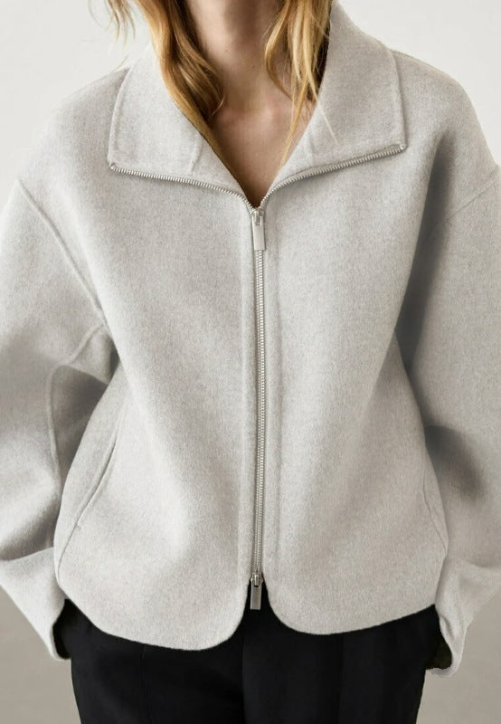 Women's Simple All-match Loose Wool Short Coat