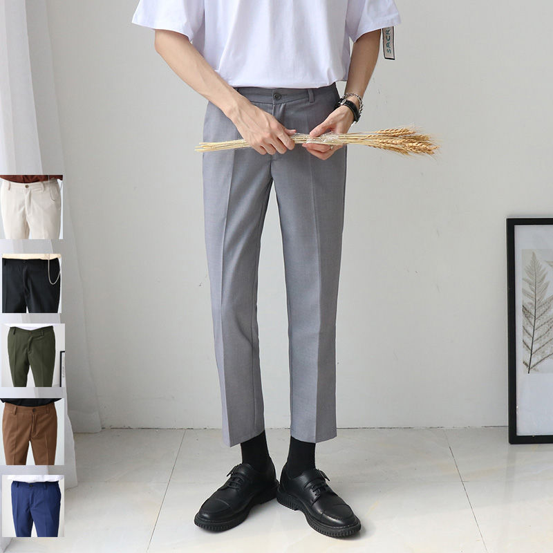 Men's Suit Pants Nine Minutes Loose Suit Straight Pants