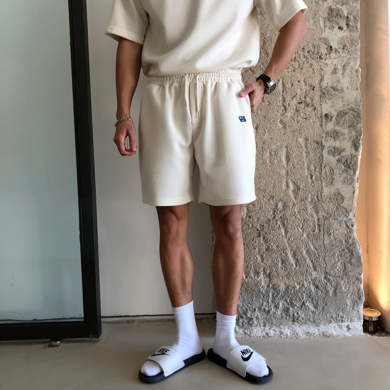 Loose Casual Cotton Sports Suit Polo Shirt Five-point Shorts