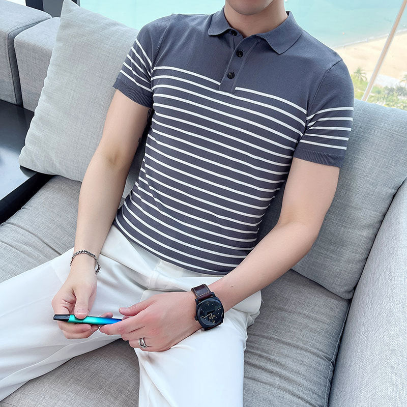 Striped Cotton Casual T-shirt