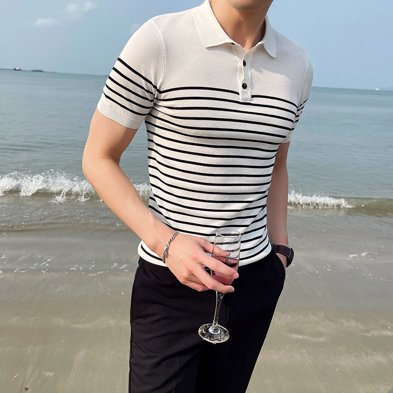 Striped Cotton Casual T-shirt