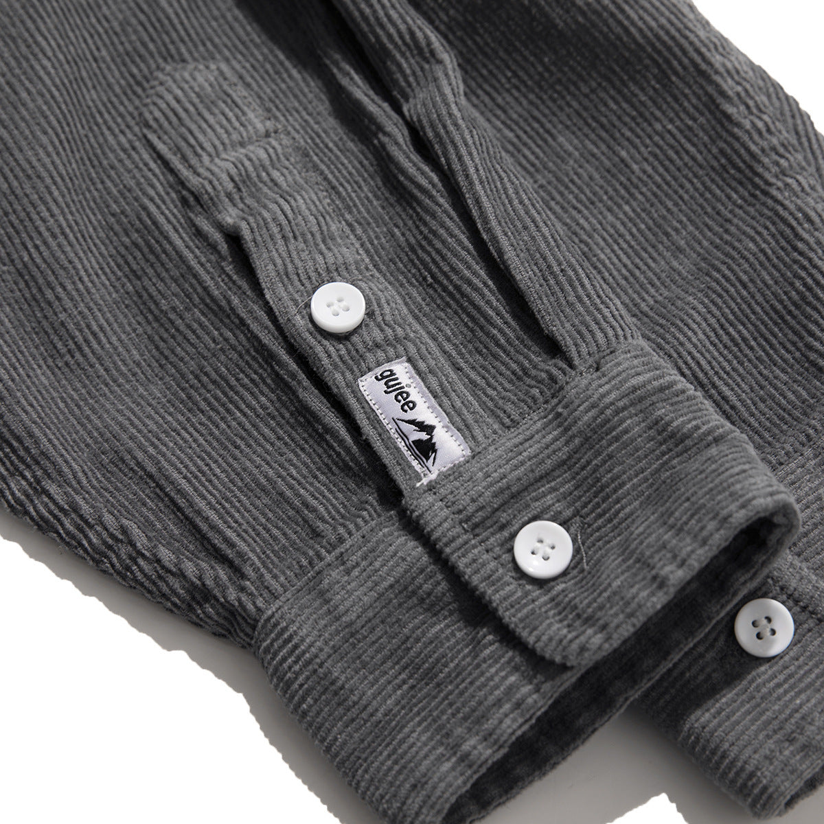 Loose Solid Color Corduroy Casual Shirt For Men