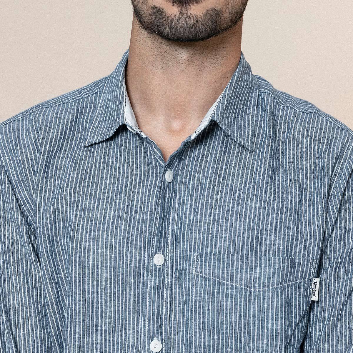 Cotton linen long sleeve shirt