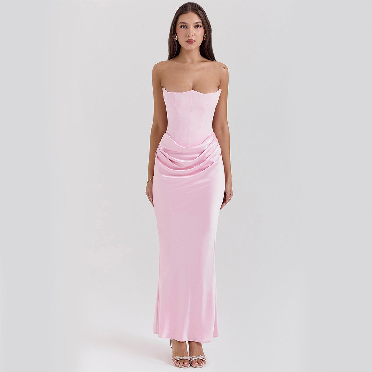 Slim Tube Top Long Dress Fashion Bandeau Backless Party Evening Dresses For Women Clothing