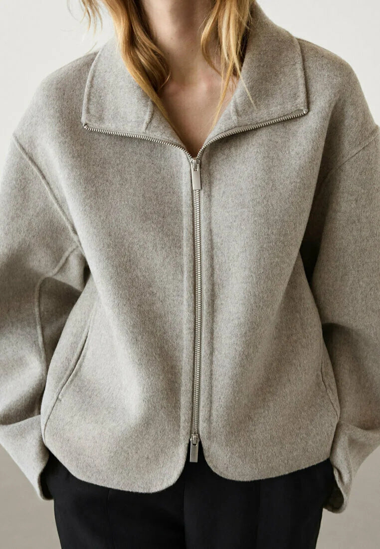 Women's Simple All-match Loose Wool Short Coat