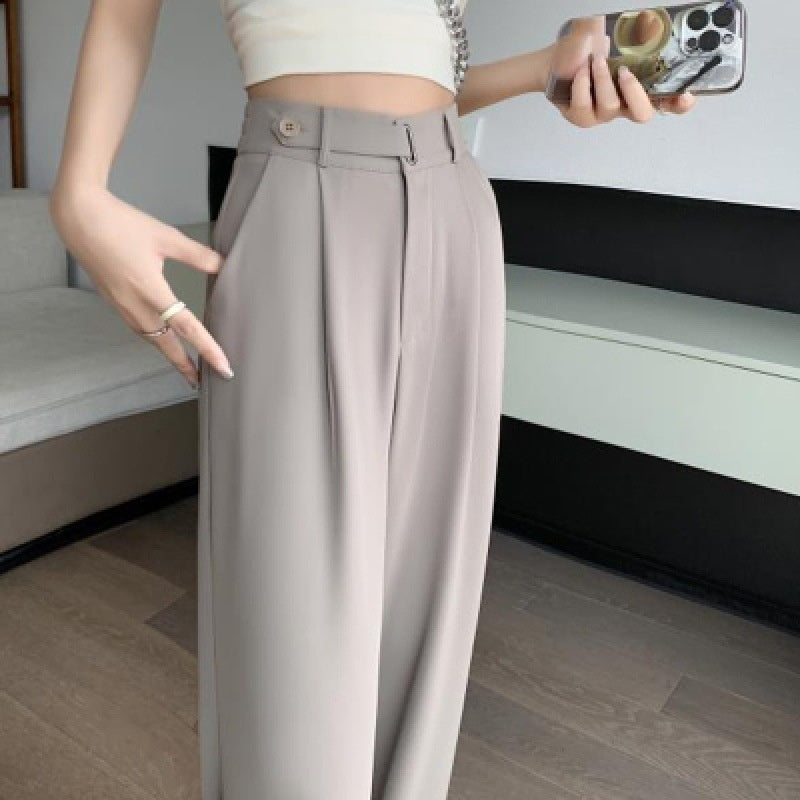 Women's Wide-leg Pants Thin Drooping Straight Casual Mopping Pants