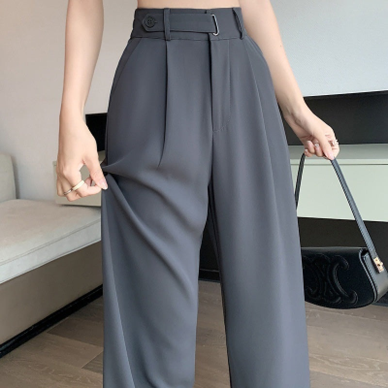 Women's Wide-leg Pants Thin Drooping Straight Casual Mopping Pants
