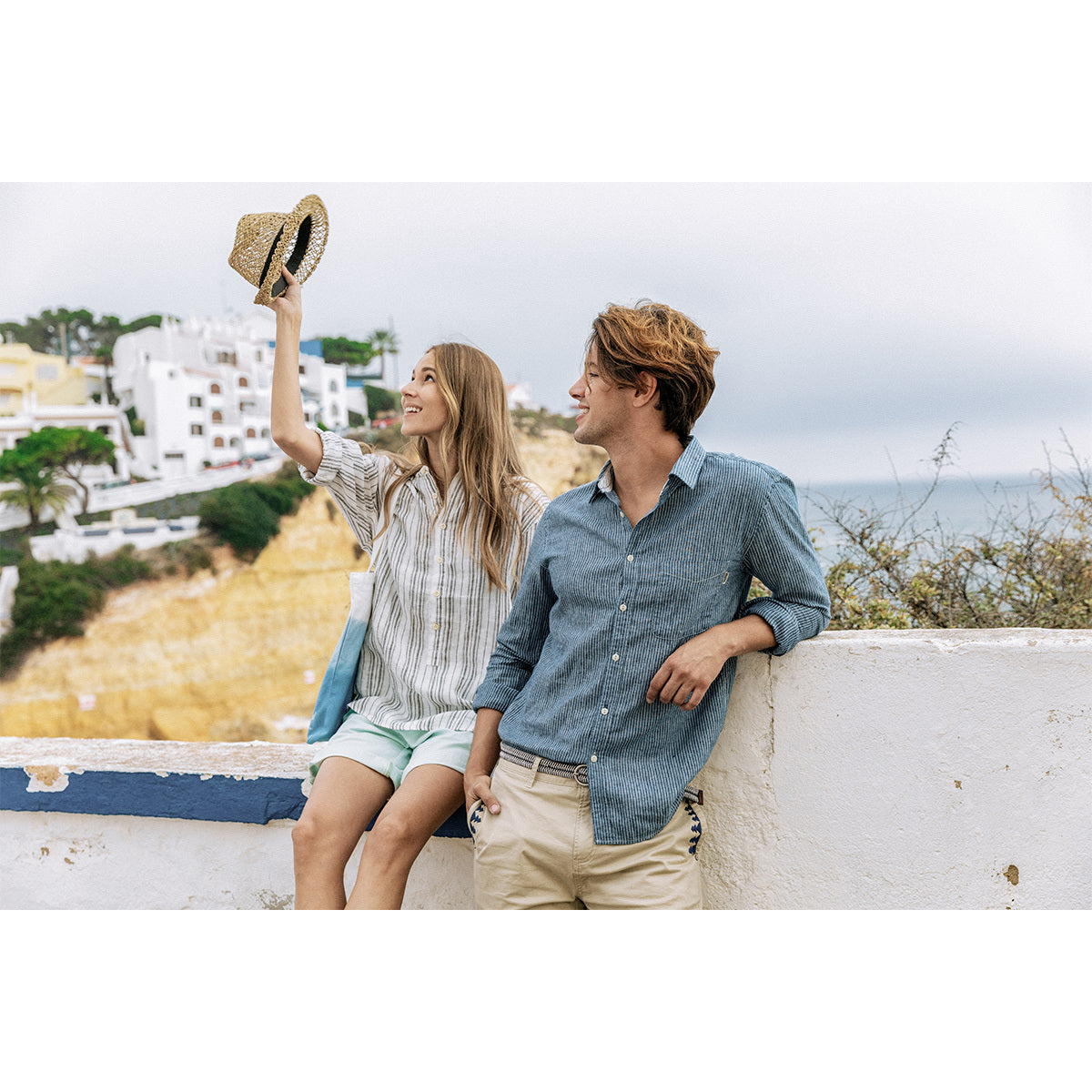Cotton linen long sleeve shirt