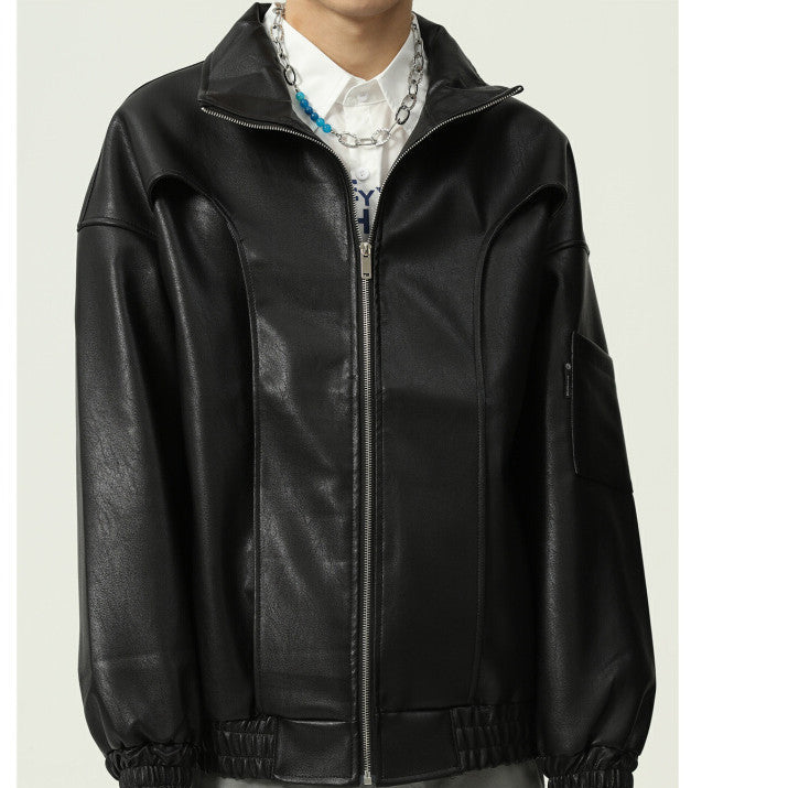 Winter Loose Leather Jacket Men
