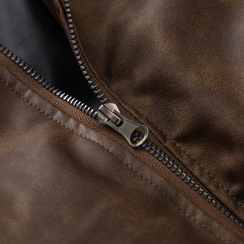 Rock Thickened PU Leather Jacket Men