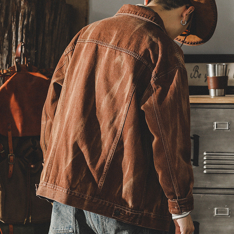 Autumn And Winter Vintage Denim Jacket Men