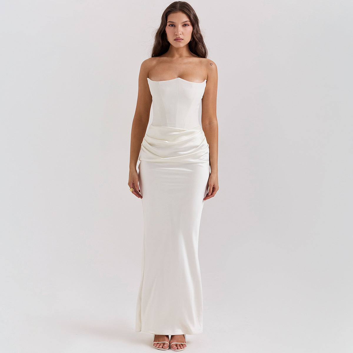 Slim Tube Top Long Dress Fashion Bandeau Backless Party Evening Dresses For Women Clothing