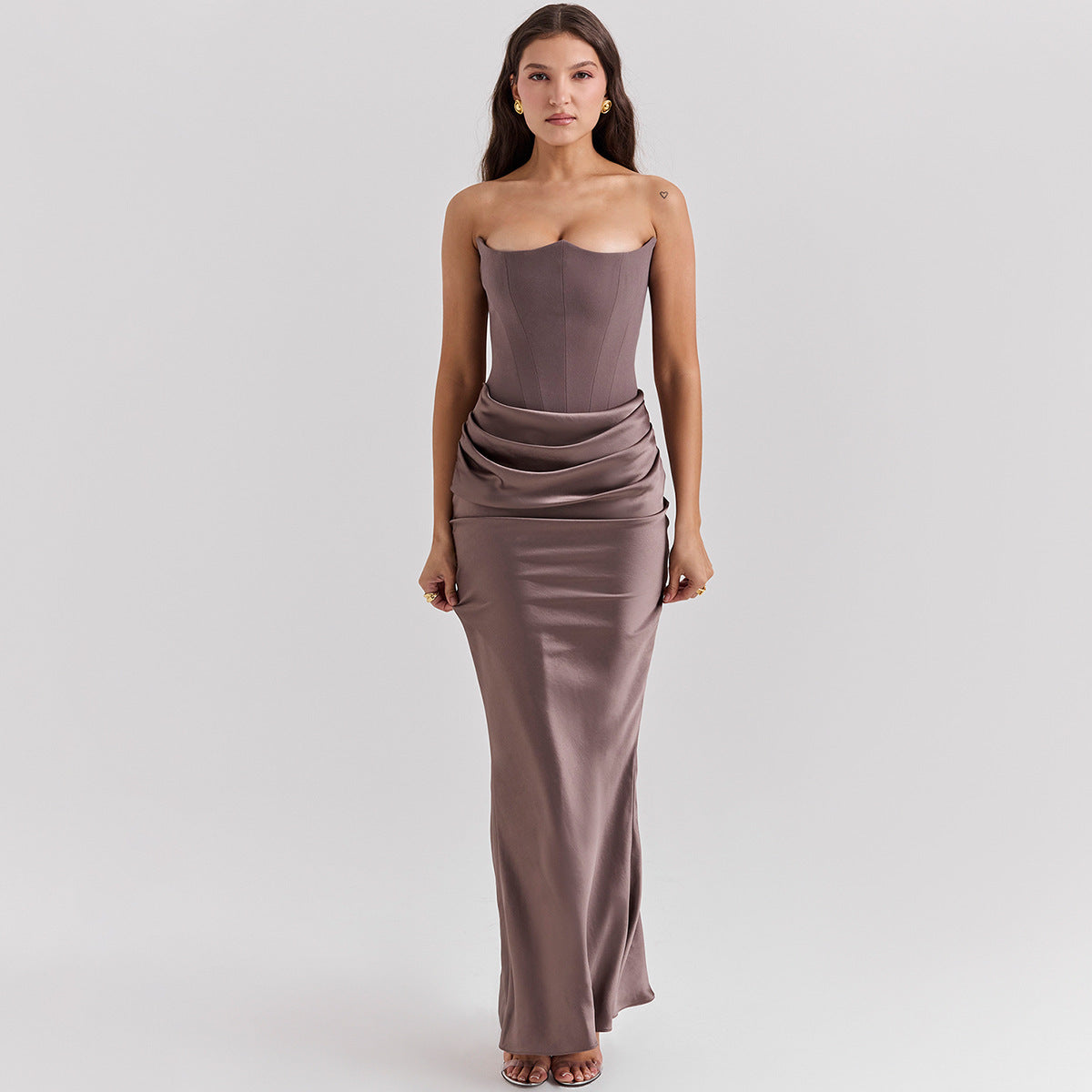 Slim Tube Top Long Dress Fashion Bandeau Backless Party Evening Dresses For Women Clothing