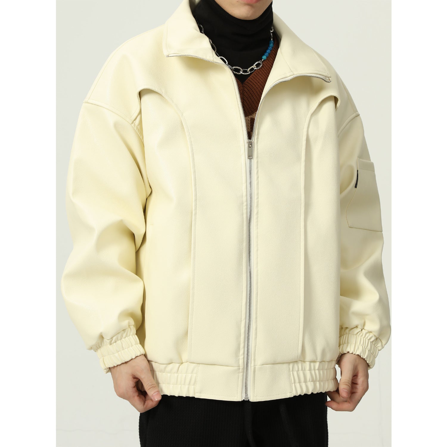 Winter Loose Leather Jacket Men