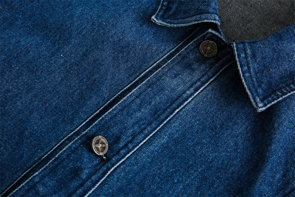 Side Stripe Stitching Loose Denim Jacket Men And Women