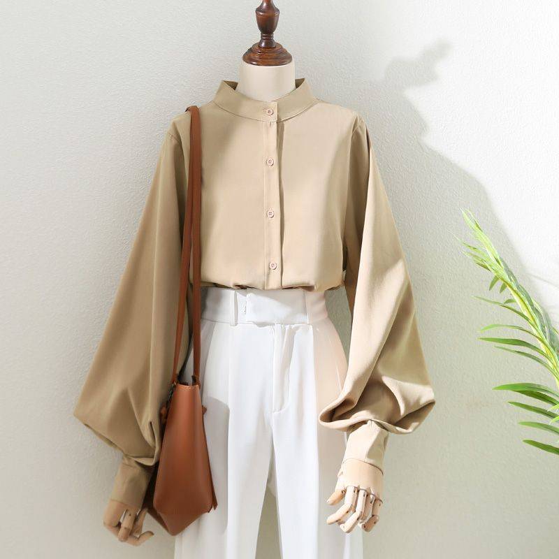 Black Lantern Sleeve Vintage Shirt
