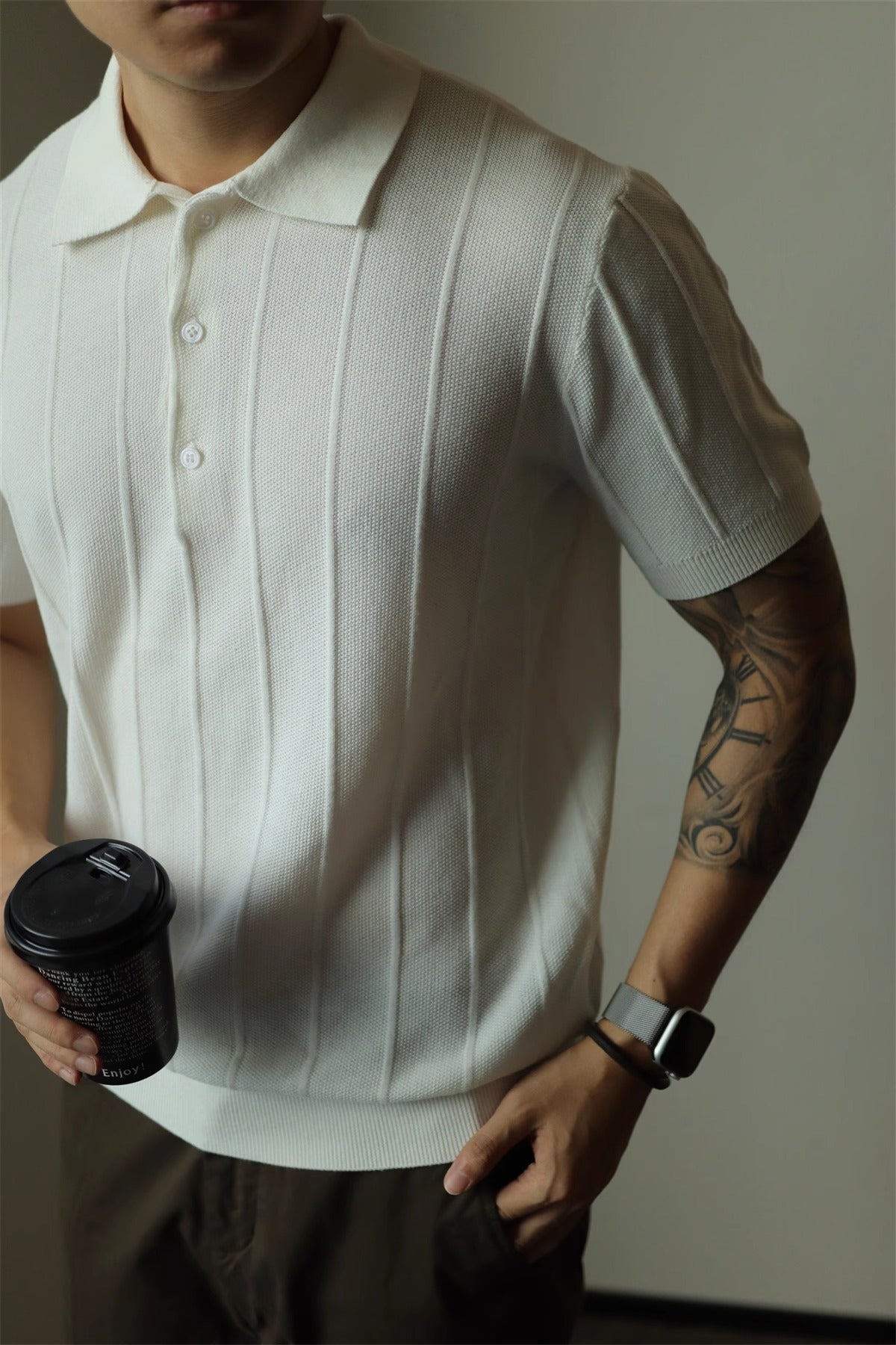 T-shirt Young Solid Color BASIC Top Men