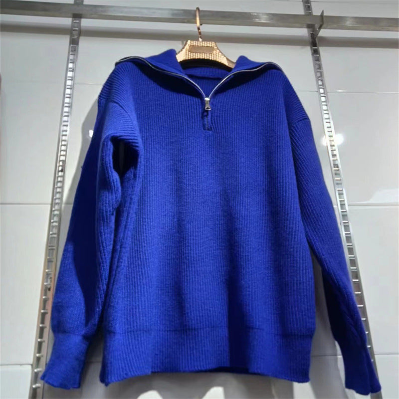 Leisure And Simple Loose Knit Shirt For Women