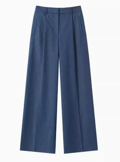 Double Pocket Cropped Coat Top High Waist Wide Leg Pants Suit