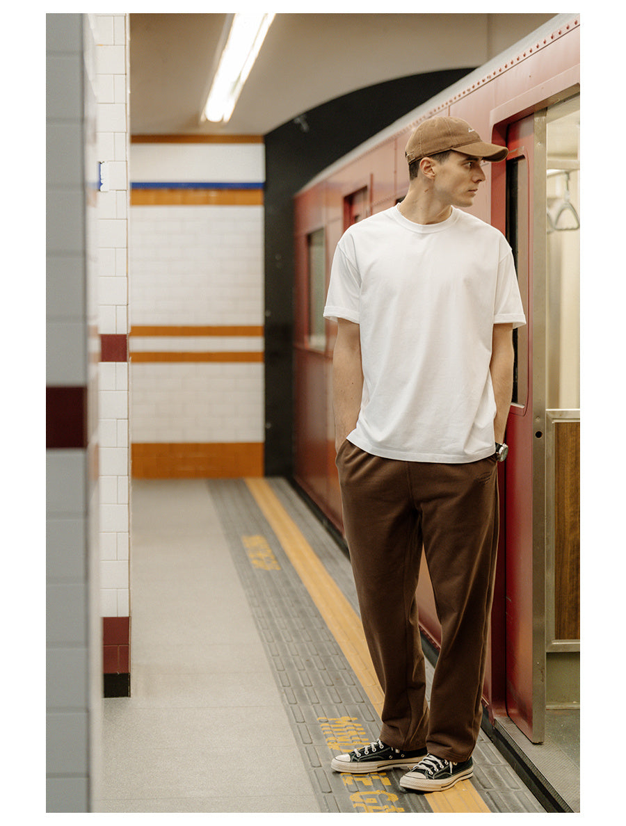 Basic Solid Color Heavy Underwear Short-sleeved T-shirt Men