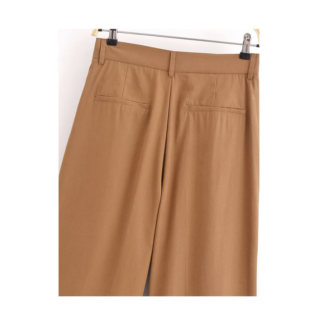Stylish Simple And Versatile Casual Draping Long Pleated Pants
