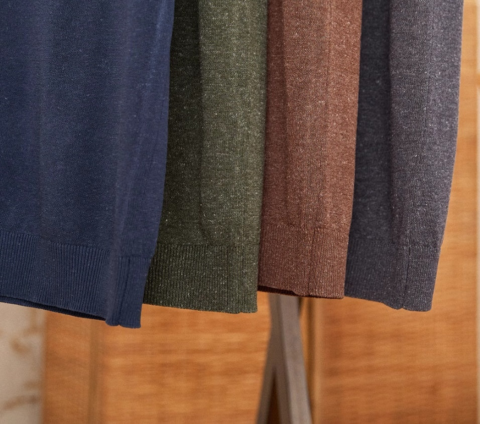 Linen Blended Men's Young Old Money Style Sweater