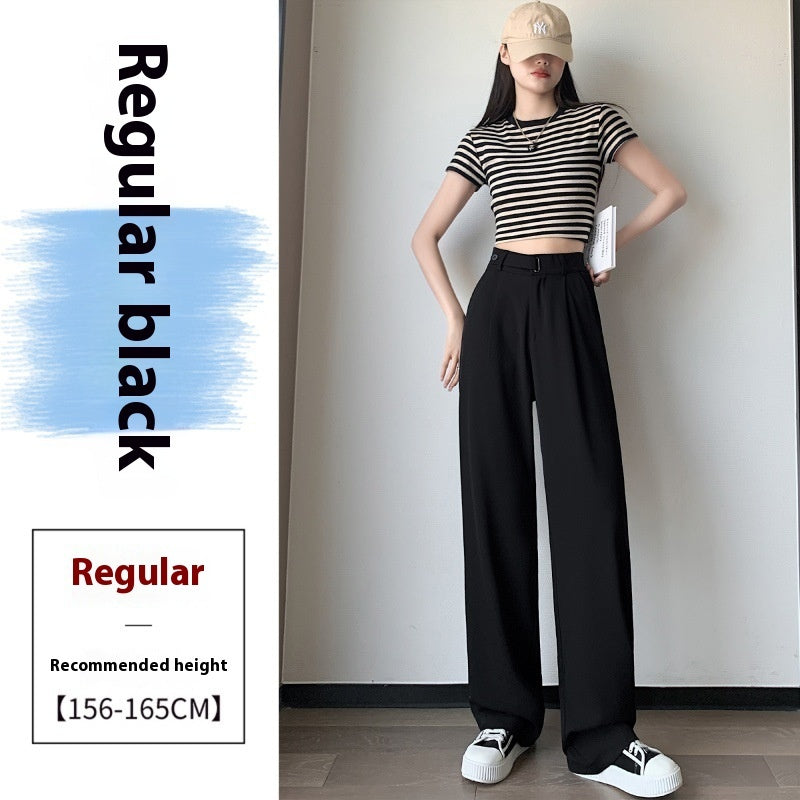 Women's Wide-leg Pants Thin Drooping Straight Casual Mopping Pants