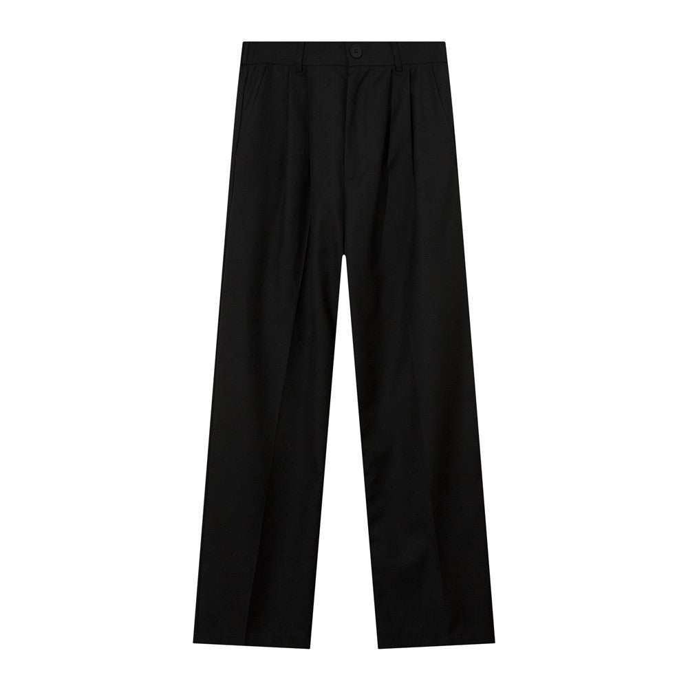 Solid Color Draping Suit Pants For Men