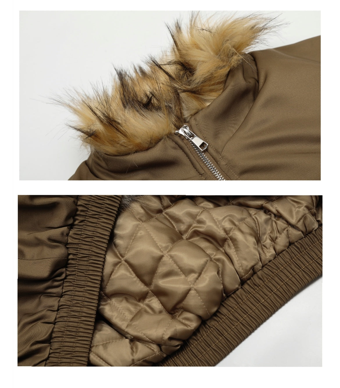 Two-color Fur Collar Thicken Cotton Clothes Coat