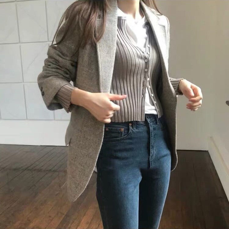 Women Spring Korean Wool Suit
