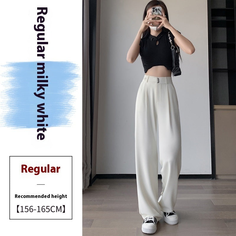 Women's Wide-leg Pants Thin Drooping Straight Casual Mopping Pants