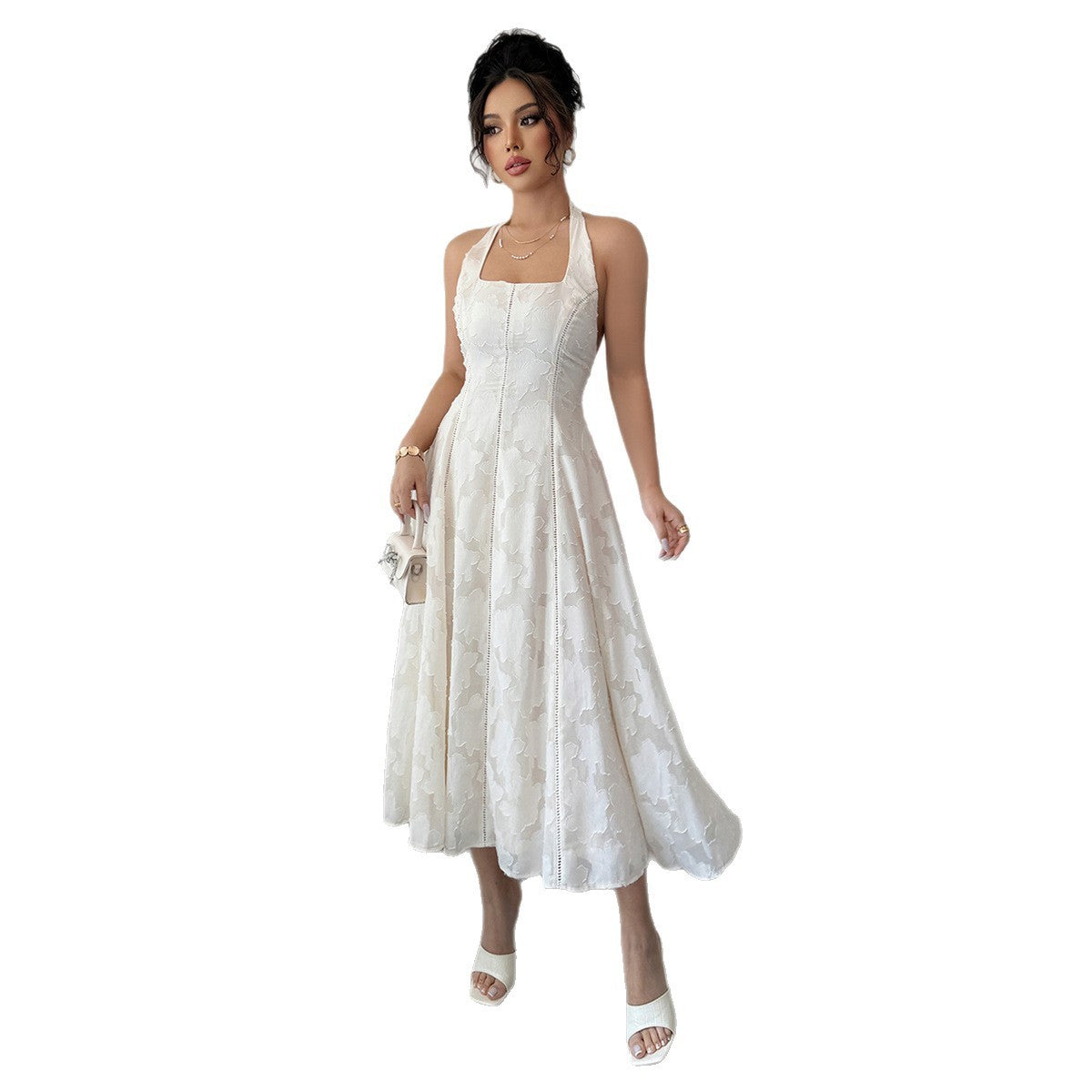 Elegant Simple Style Halter Tube Top Maxi Dress Women's Clothing