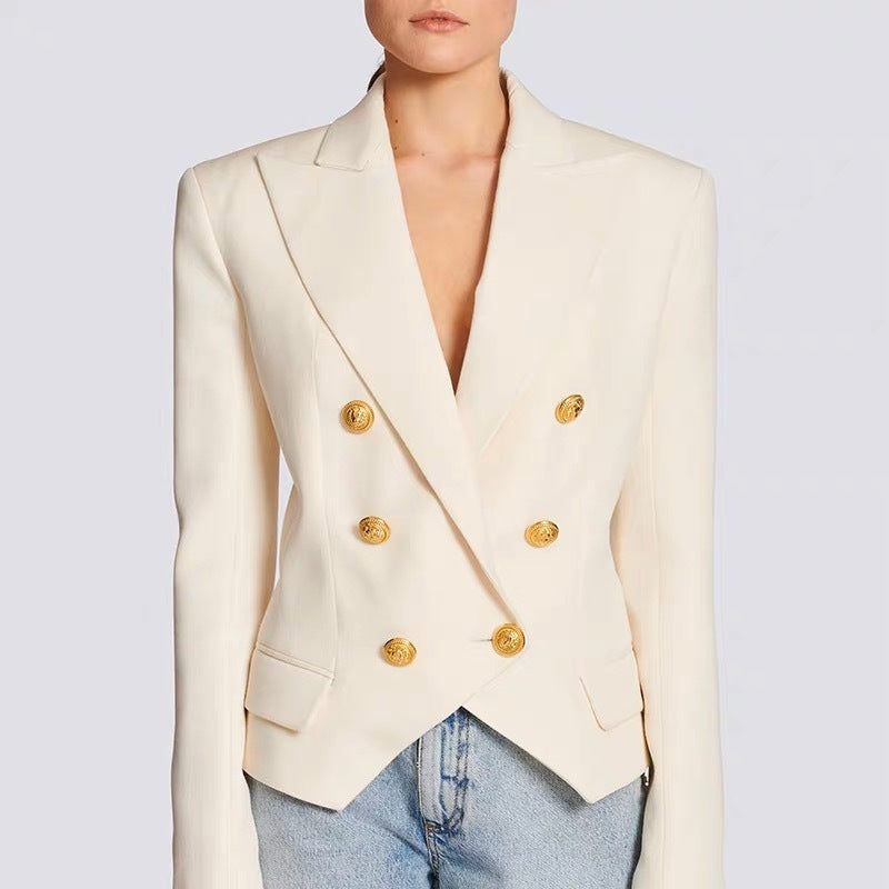 Women's Fashion Simple Waist Fitted Thin Looking Suit Coat