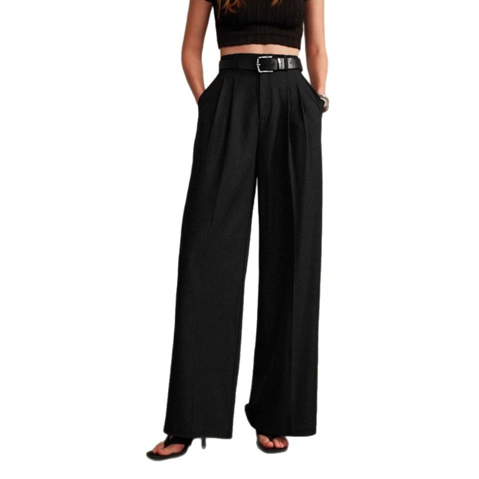 Leisure Commute Suit Pants Straight Wide Leg Pants