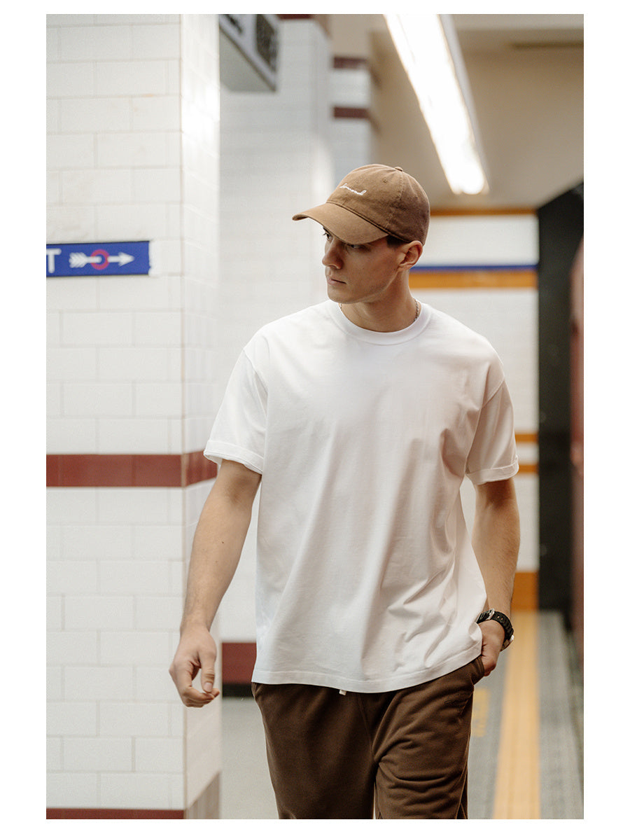 Basic Solid Color Heavy Underwear Short-sleeved T-shirt Men