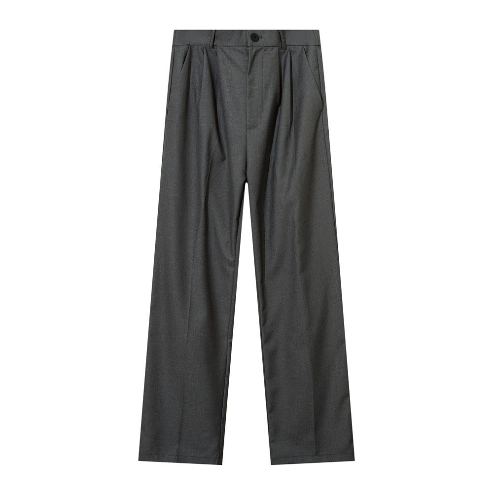 Solid Color Draping Suit Pants For Men