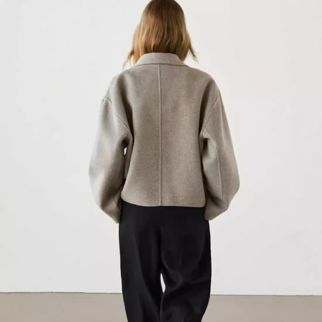 Women's Simple All-match Loose Wool Short Coat