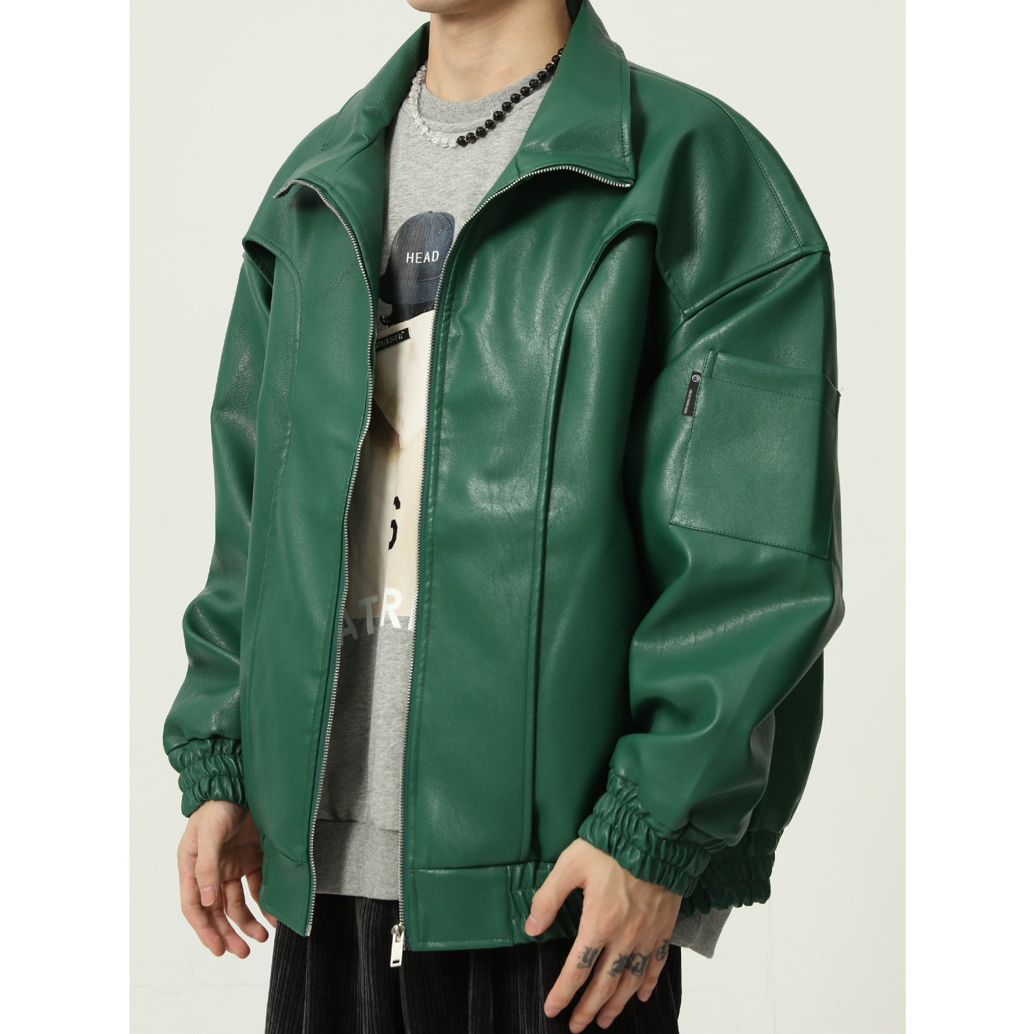 Winter Loose Leather Jacket Men