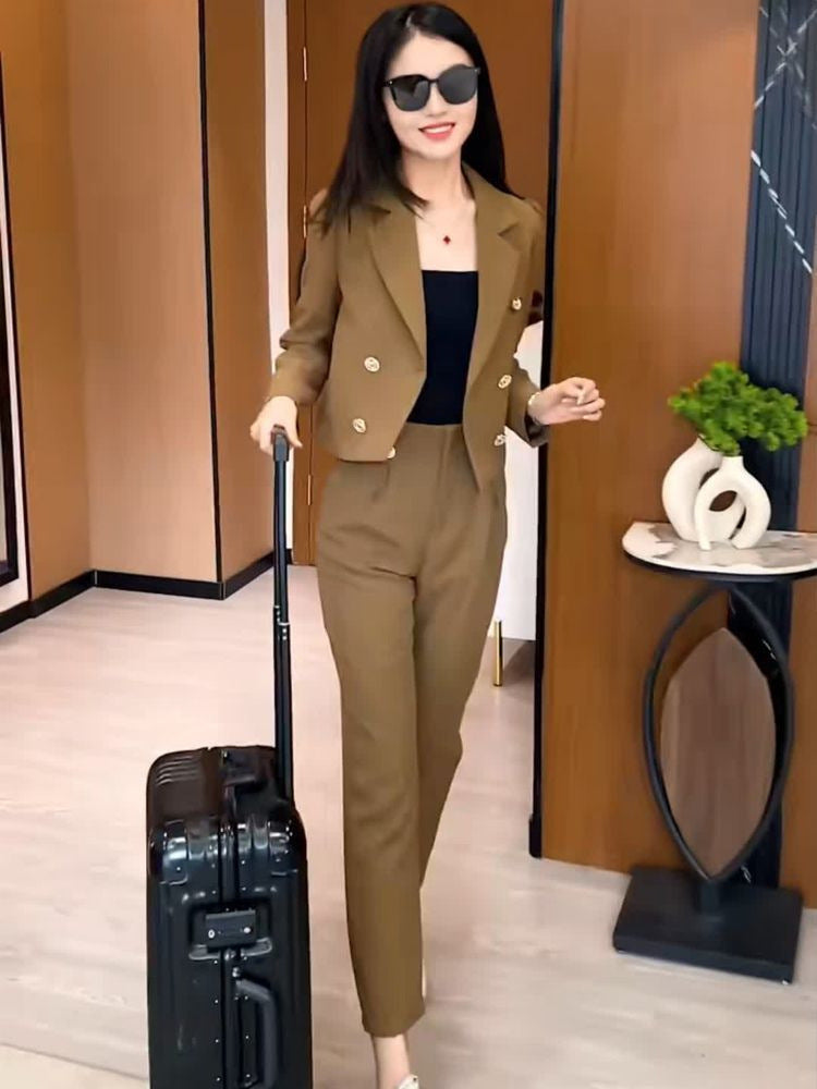 Suit Jacket Women's Long Sleeve Pants Suit