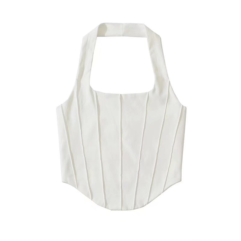 Pure Desire Multicolor Slim Fishbone Halter Camisole Top Women