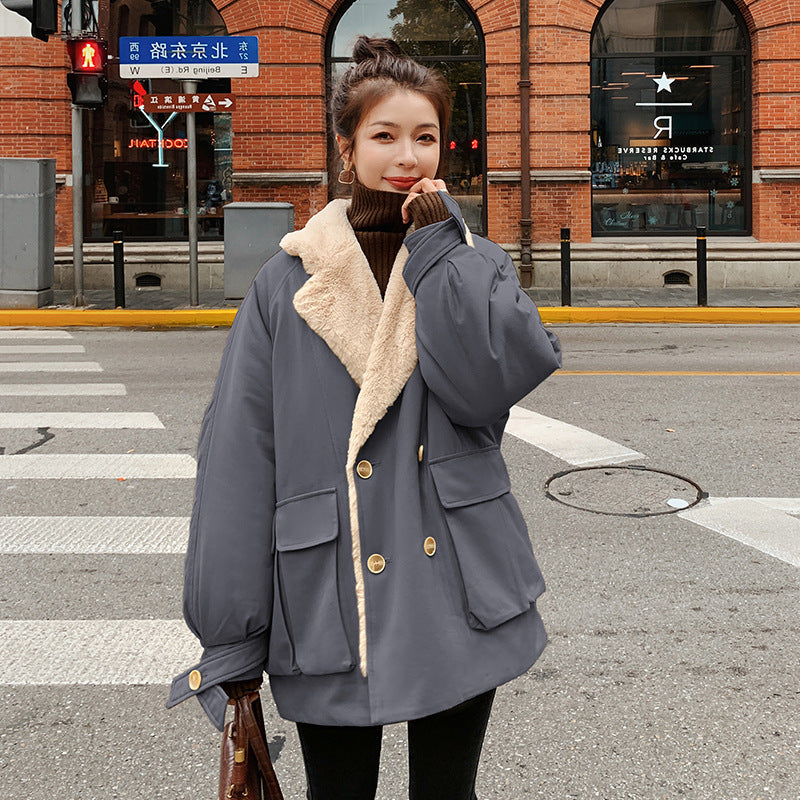 Thickened Rabbit Fur Liner Pie Overcoming Coat