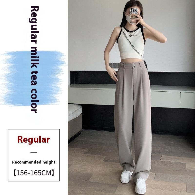 Women's Wide-leg Pants Thin Drooping Straight Casual Mopping Pants