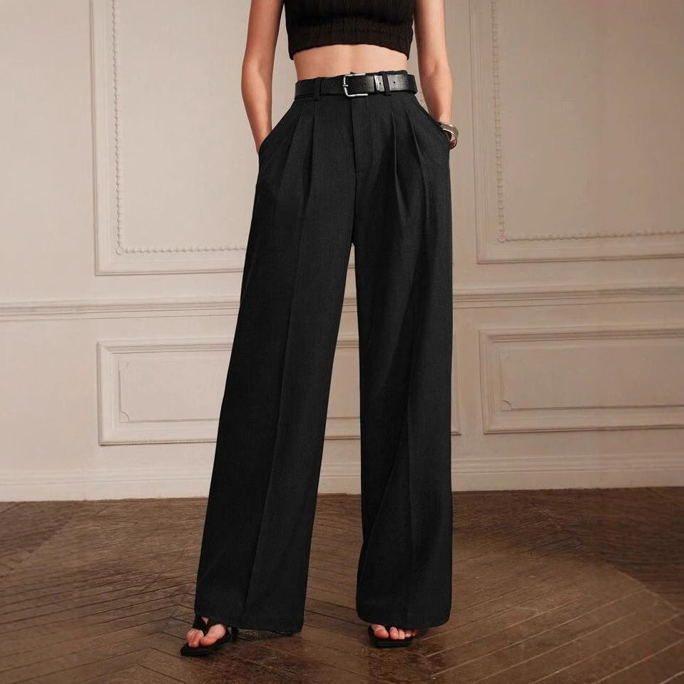 Leisure Commute Suit Pants Straight Wide Leg Pants