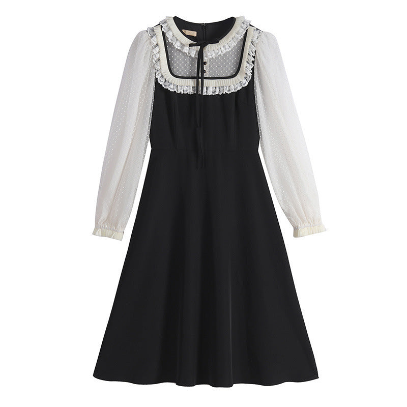 Women's French Fall Long Sleeve Dress