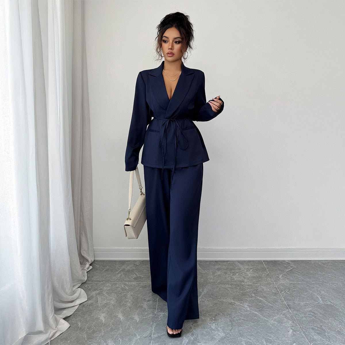 Coat Straight-leg Pants Two-piece Suit Women's Clothing