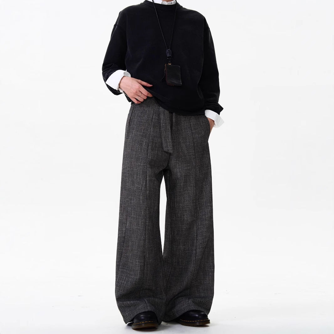 Retro Old Money Style Draping Casual Suit Pants