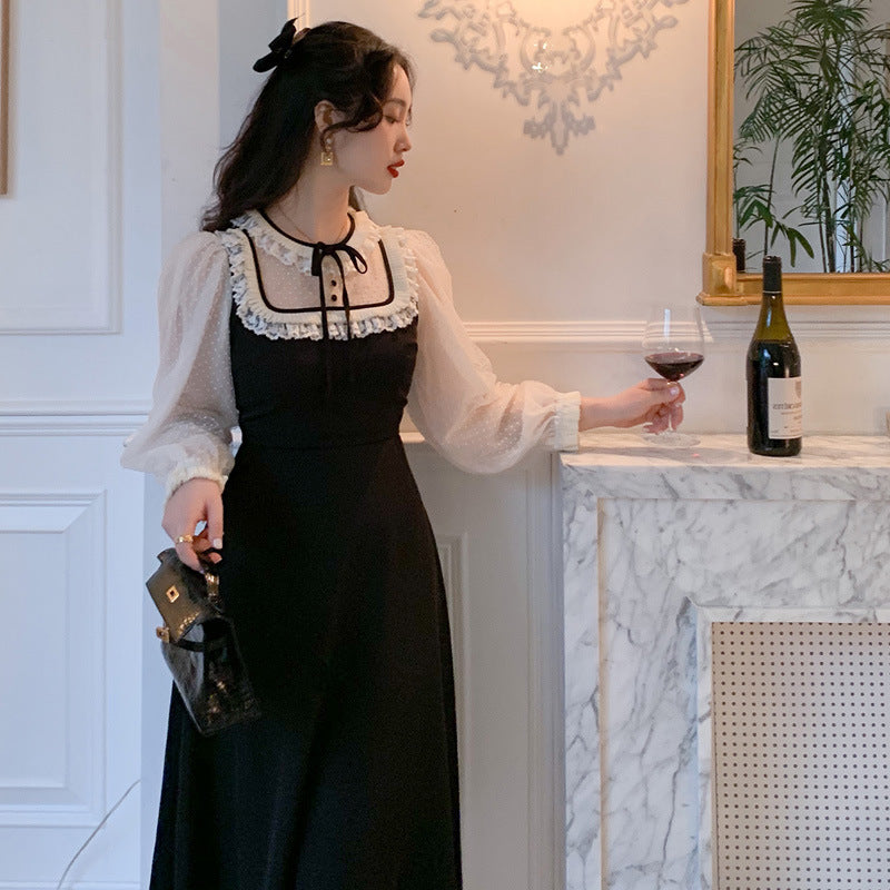 Women's French Fall Long Sleeve Dress